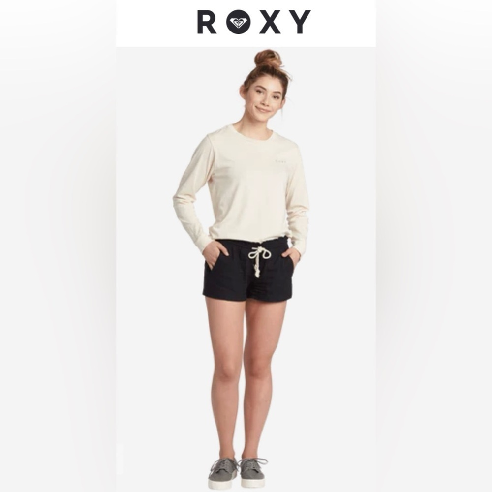 NWT Roxy Oceanside Short Black with Drawstring Shorts Size Medium